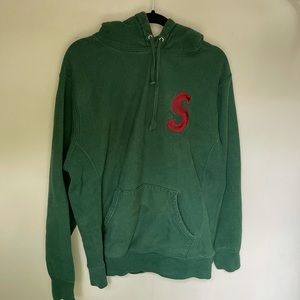 Supreme dark green hoodie